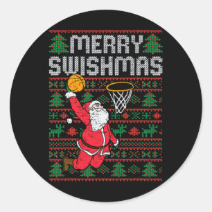 Pegatina Redonda Sketll Navidad Fea Xmas Santa Deportes Hombres Chi