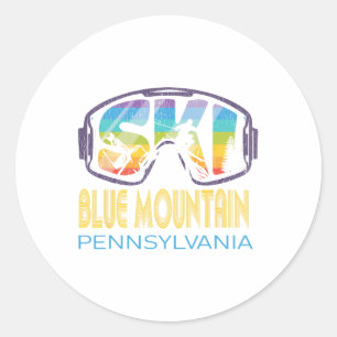 Pegatina Redonda Ski Blue Mountain Pennsylvania Skiship Vacation