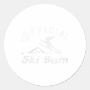 Pegatina Redonda Ski Bum T Shirt - Bum Bum Bum Bum Burt Oficial