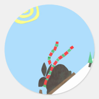 Pegatina Redonda Ski Bunny