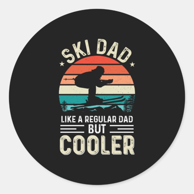 Pegatina Redonda Ski Dad (Anverso)