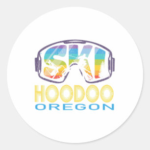 Pegatina Redonda Ski Hoodoo Oregon Skiship Vacation