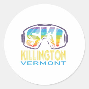 Pegatina Redonda Ski Killington Vermont