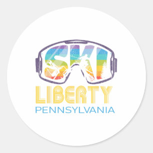 Pegatina Redonda Ski Liberty Pennsylvania Skiship Vacation