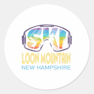 Pegatina Redonda Ski Loon Mountain New Hampshire Skiship Vacation
