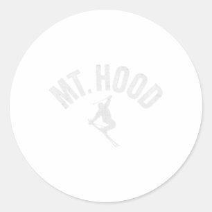 Pegatina Redonda Ski Mt Hood O (Oregon) Guay Mount Hood Winter Ski