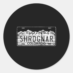 Pegatina Redonda Ski Snowboard Colorado License Plate Shredding Gna