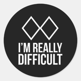 Pegatina Redonda Ski Snowboard Soy Realmente Difícil