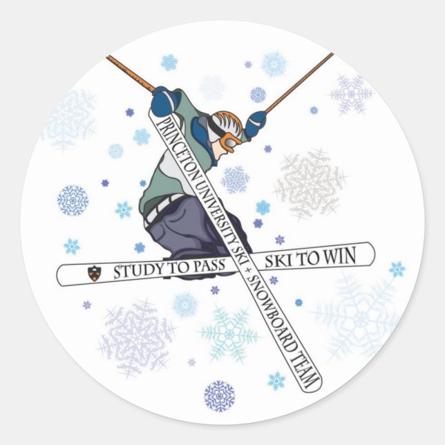 Pegatina Redonda Ski Team Sticker (Anverso)