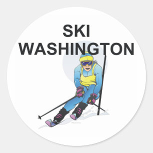 Pegatina Redonda Ski TOP Washington