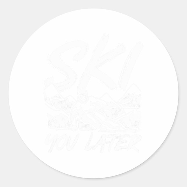 Pegatina Redonda Ski You Later  (Anverso)