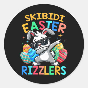 Pegatina Redonda Skibidi Easter Funny Easter Rizzlers Sigma Gen Alp