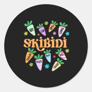 Pegatina Redonda Skibidi Easter Rizzler Funny Easter Rizzler Gen Al