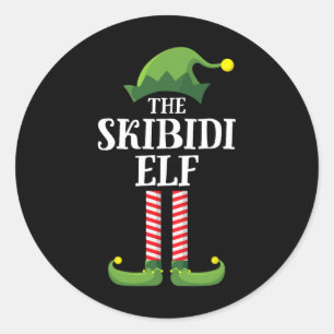 Pegatina Redonda Skibidi Elf Shirt Mating Family Group Funny Chris