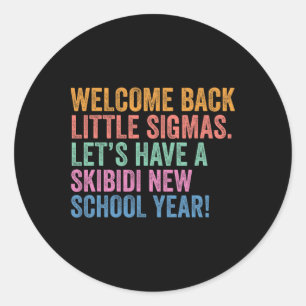 Pegatina Redonda Skibidi Nuevo Año Escolar Bienvenidos de Nuevo Peq