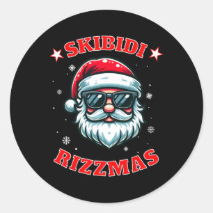 Pegatina Redonda Skibidi Rizzmas Rizz Mas Funny Middle School Alpha