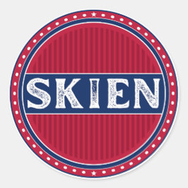 Pegatina Redonda Skien City Pride Emblem – Norwegian Identity