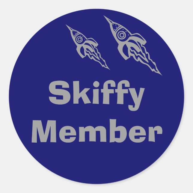 Pegatina Redonda Skiffy Member, U, U (Anverso)