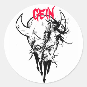 Pegatina Redonda Skinsuit de Gein