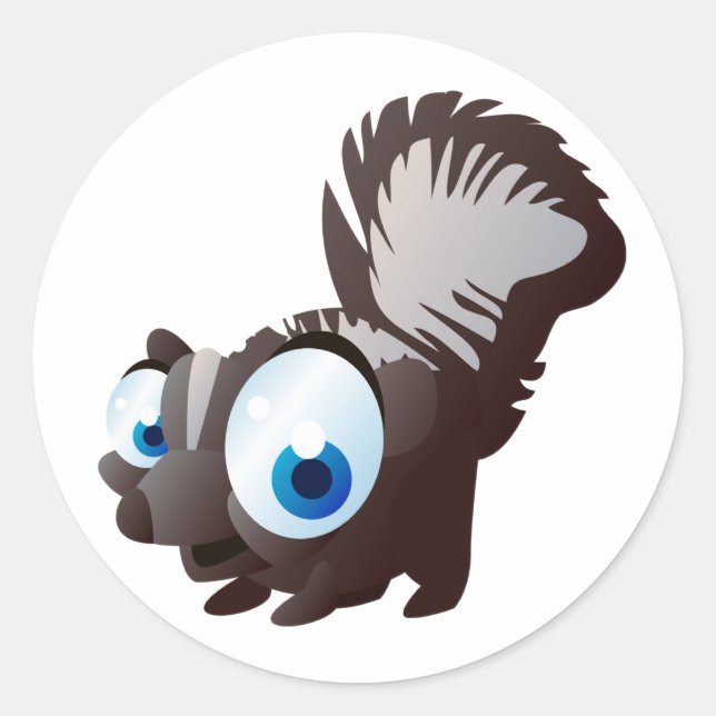 Pegatina Redonda Skippy The Skunk (Anverso)