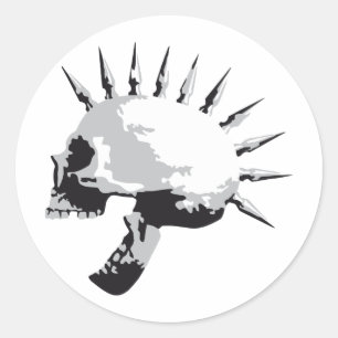 Pegatina Redonda skull