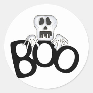 Pegatina Redonda Skull Boo