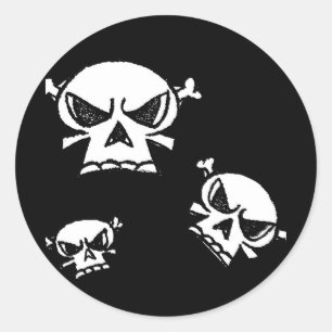 Pegatina Redonda Skull Boys de Justyn Johnson