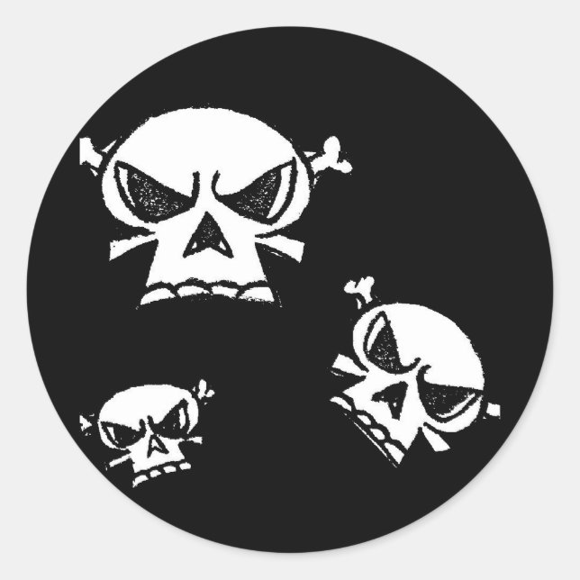Pegatina Redonda Skull Boys de Justyn Johnson (Anverso)