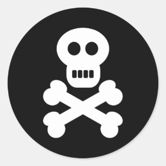 Pegatina Redonda Skull & Crossbone