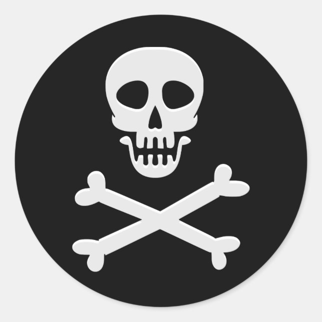 Pegatina Redonda Skull & Crossbone (Anverso)