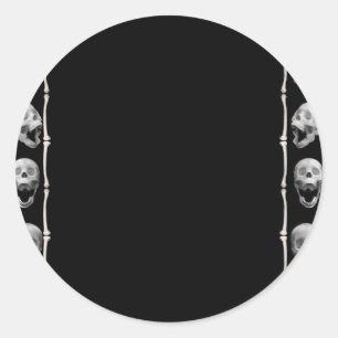 Pegatina Redonda Skull Frame Halloween
