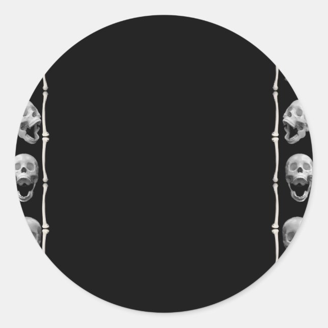 Pegatina Redonda Skull Frame Halloween (Anverso)