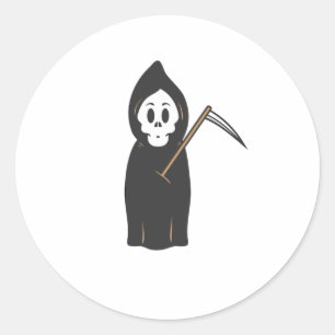 Pegatina Redonda Skull Grimreaper
