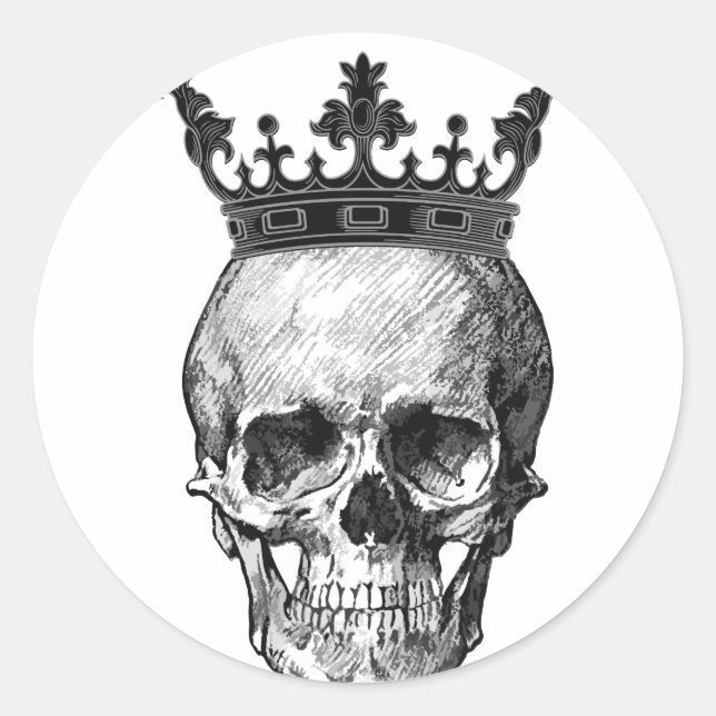 Pegatina Redonda Skull king (Anverso)