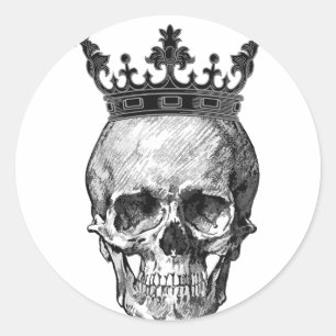Pegatina Redonda Skull king