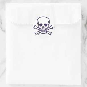 Pegatina Redonda Skull n Bones pequeños pegatinas redondos
