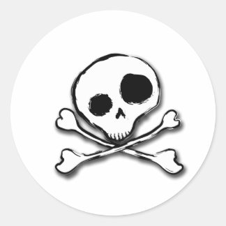 Pegatina Redonda Skull N Bones Plato