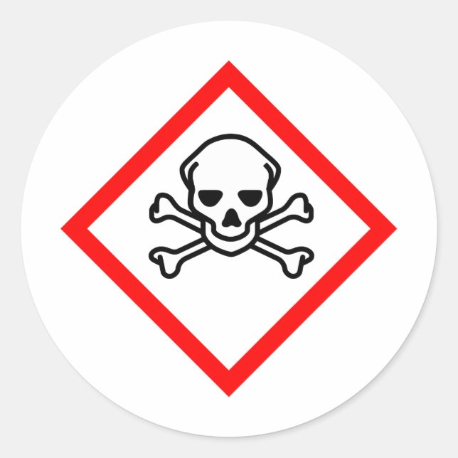 Pegatina Redonda Skull Poison (Anverso)