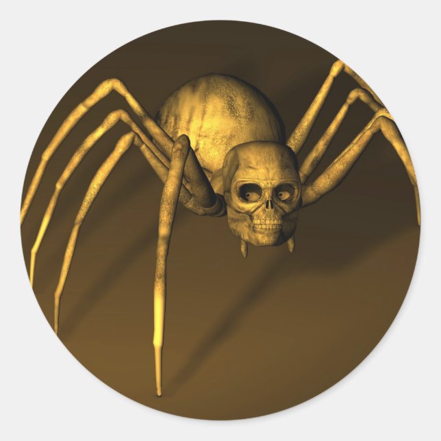 Pegatina Redonda Skull Spider (Anverso)