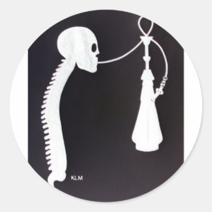 Pegatina Redonda Skull&Spine con Hookah