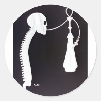 Pegatina Redonda Skull&Spine con Hookah