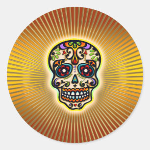 Pegatina Redonda skull-strahlen.png