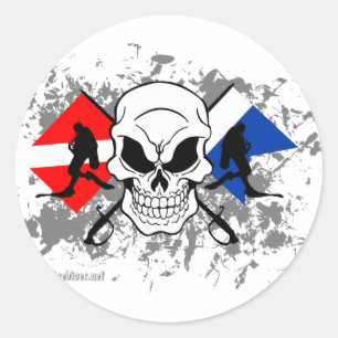 PEGATINA REDONDA SKULL TECH DIVER