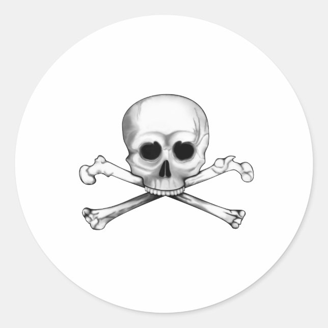 Pegatina Redonda Skull y Crossbone (Anverso)