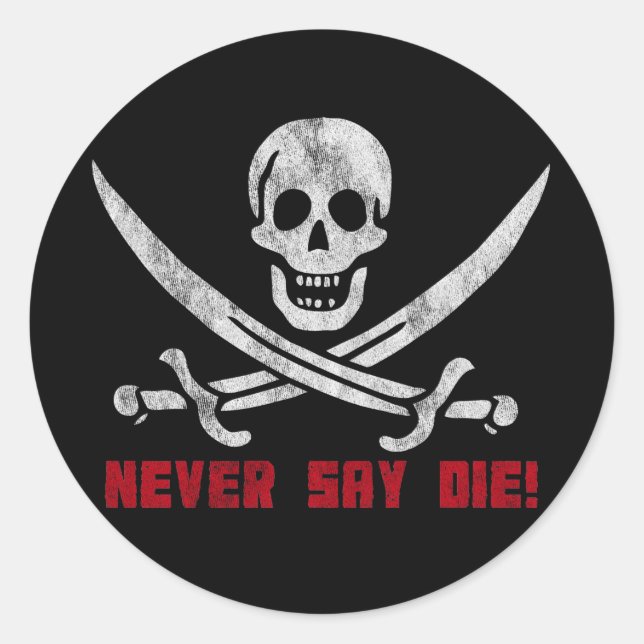 Pegatina Redonda Skull y Crossbone (Anverso)