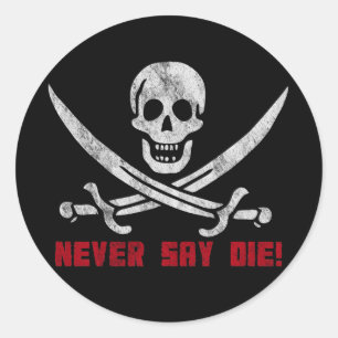Pegatina Redonda Skull y Crossbone