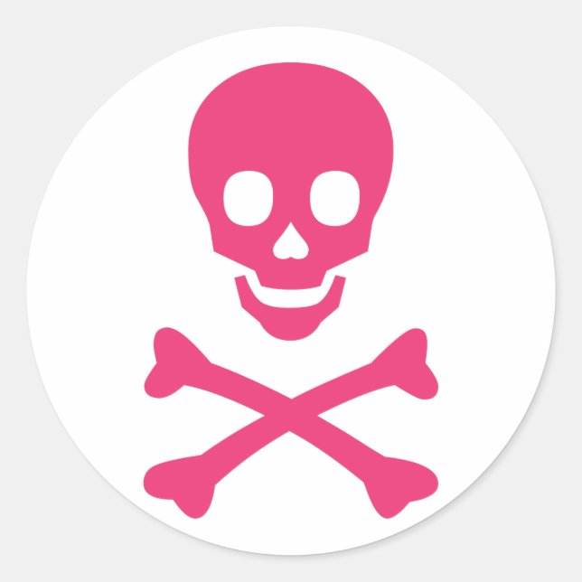 Pegatina Redonda Skull y Crossbone (Anverso)