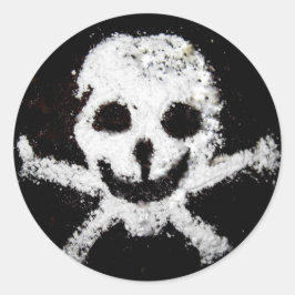 Pegatina Redonda Skull y Crossbone