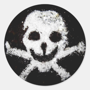 Pegatina Redonda Skull y Crossbone