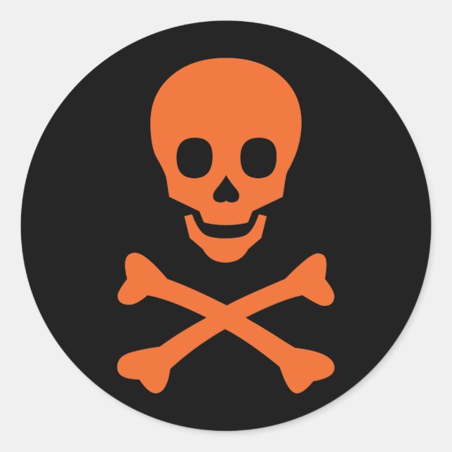 Pegatina Redonda Skull y Crossbone (Anverso)